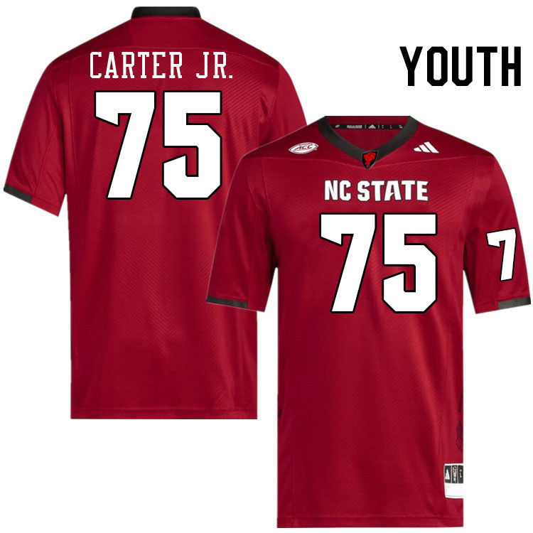 Youth #75 Anthony Carter Jr. NC State Wolfpack College Football Jerseys Stitched-Red